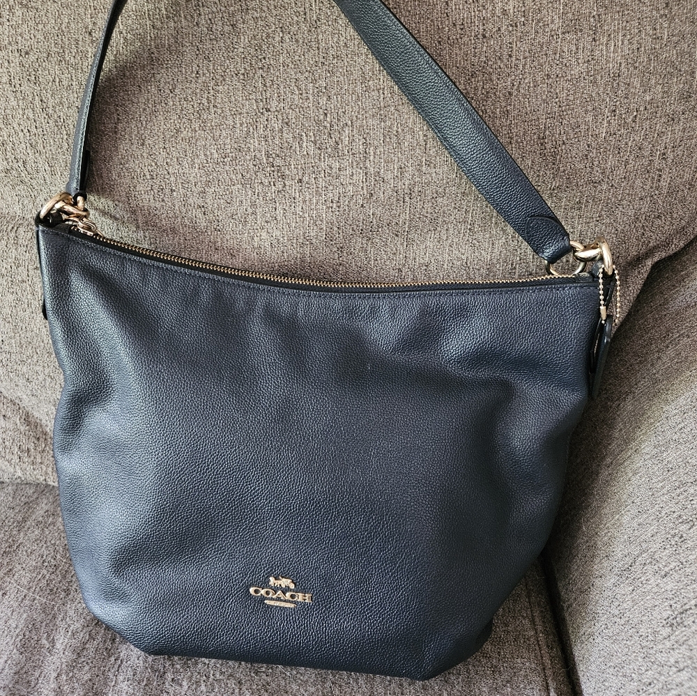 Coach Black Hobo Bag with Signature Design